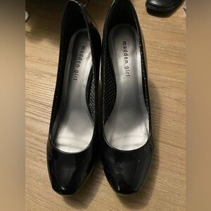 Madden Girl patent leather black high heel, size